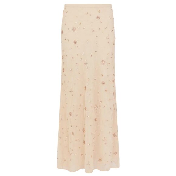 352. MONSOON India Edit Celestine Embellished Maxi Skirt Yellow $148 NWT Sz 4 - Picture 1 of 4